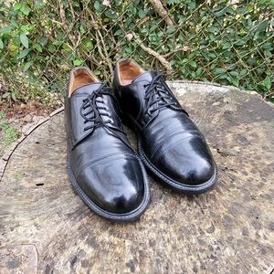 Vintage Men Black Leather Lace Up Shoes By Johnston And Murphy Size 8.5M/Men Des